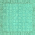 thumbnail image 1 of Ahgly Company Indoor Square Abstract Turquoise Blue Modern Area Rugs, 7' Square, 1 of 4