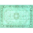 thumbnail image 1 of Ahgly Company Indoor Rectangle Persian Turquoise Blue Traditional Area Rugs, 8' x 12', 1 of 4