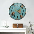 thumbnail image 2 of Yayeee Wall Clock Battery Operated 11.9" Silent Quartz Non-Ticking for Living Room Decor, Cartoon Capybaras, 2 of 8