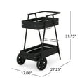 thumbnail image 3 of Evans Metal Outdoor 2 Tiered Bar Cart, Matte Black, 3 of 7