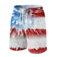 thumbnail image 6 of JULMCOMO American Flag Men's Shorts Drawstring Red White Blue Loose Stars Stripes Summer Shorts for Independence Day with Pockets White 2XL, 6 of 6