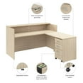 thumbnail image 5 of Arrive 72W x 72D L Reception Desk with Drawers in Natural Elm - Engineered Wood, 5 of 11