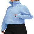 thumbnail image 4 of Pull Col en Molleton Doublé à Capuche pour Femmes 1/2 Sweat-Shirts à Fermeture Éclair à Manches Longues, 4 of 4