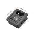 thumbnail image 3 of Unique Bargains C8-8 Panel Mount Plug Adapter AC 250V 10A 2 Pins 1mm Buckle IEC Inlet Socket w 4P ON-OFF Switch,Heat Shrink Connector, 3 of 4