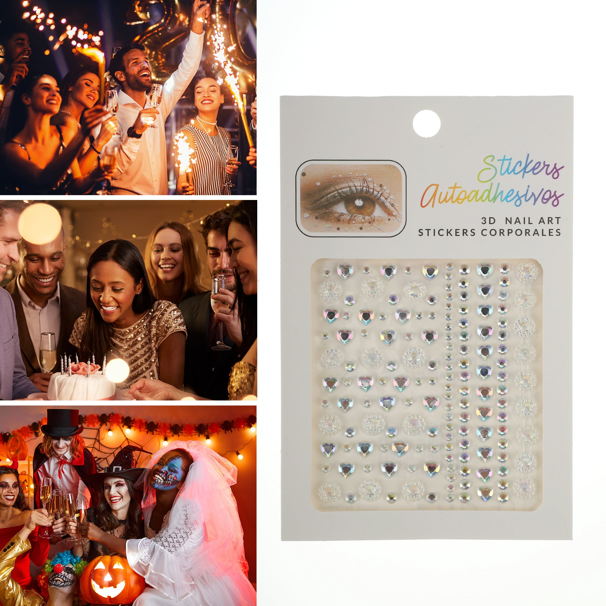 NOMADIC NOOK Eye-catching Face Stickers 4 Pcs White Beige