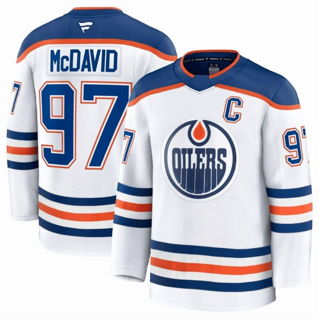 Edmonton Oilers Connor McDavid Fanatics White Away Senior Player Replica Number Embroidered Collectible Jersey-M