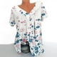 thumbnail image 2 of Blusas de Manga Corta para las Mujeres con Cuello en V Impreso Suéter Casual Top, Blusas para las Mujeres Casual, 2 of 4