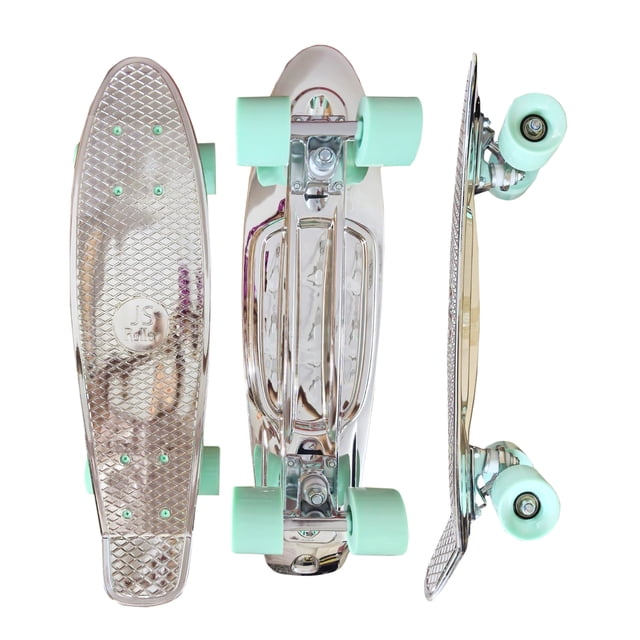 JS Roller Patineta penny board metálica de 22 pulgadas para niños, adultos con llantas de goma y superficie antiderrapante Rusia