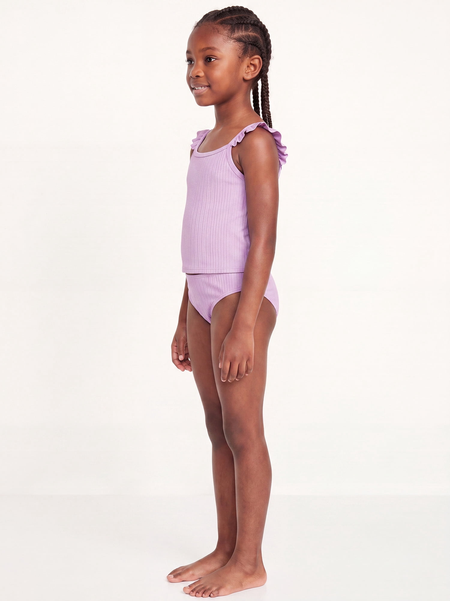 Ocean Gear Girls Two Piece Solid Rib Swim Set, Sizes 4-18
