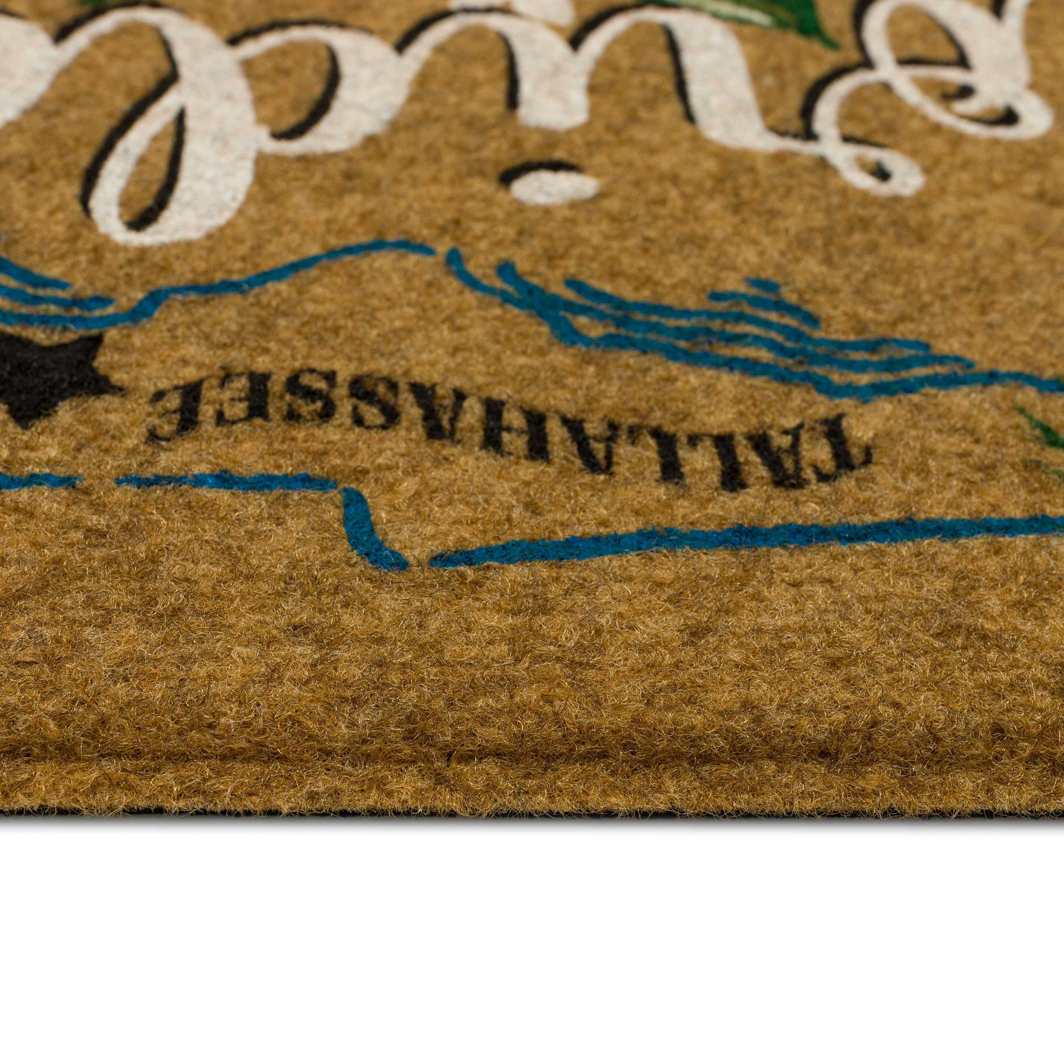 Mohawk Home Florida Indoor/Outdoor All Weather Polyester Rubber Backed Rectangle Doormat, Tan, 18" x 30"