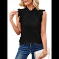 thumbnail image 2 of Suéter Sin Mangas para Mujer, Cuello Alto, Punto , Flecos, Mangas , Estilo Bohemio, Moderno, Color Negro, Talla XL, 2 of 10