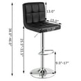 thumbnail image 3 of Costway Adjustable Swivel Bar Stool Counter Height Bar Chair PU Leather w/ Back Black, 3 of 10