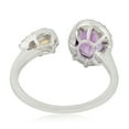 thumbnail image 3 of KIRAN FINE JEWEL Round Purple Amethyst Citrine Cocktail Band Ring 925 Sterling Silver Wedding Women Gemstone Statement Jewelry Gift For Her, 3 of 5