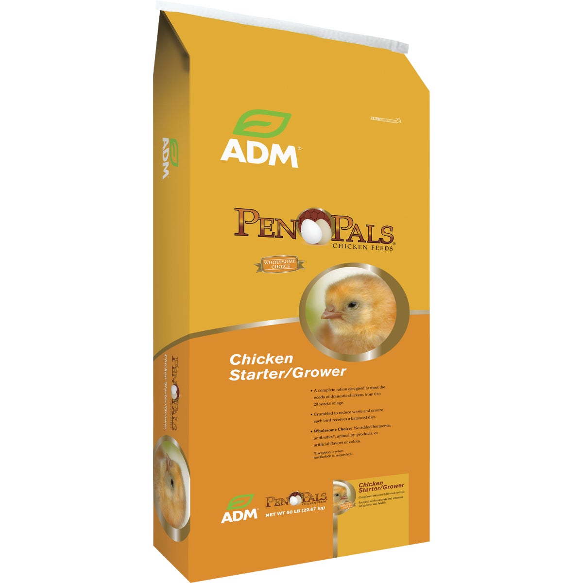 ADM ANIMAL NUTRITION Pen Pals Chicken Starter Grower, Non-Medicated, Crumble, 25-Lbs. 70009AAA46