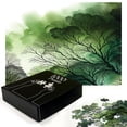 thumbnail image 2 of Ambesonne Dark Green Jigsaw Puzzle, Delicate Forest Trees, Heirloom-Quality Fun Activity for Family Durable Cardboard, 1000 pcs, Fern Green, 2 of 5