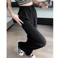 thumbnail image 4 of Pantalones de pierna ancha y estrechos, pantalones de seda de hielo de verano para mujer, pantalones pequeños, finos, drapeados, rectos, casuales, adelgazantes, simples, para fregar, 4 of 5