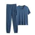 thumbnail image 1 of Timegard Ensembles de Pyjamas pour Femmes Grande Taille T-Shirt Ample à Manches Courtes Pantalon à Bas Resserré Tenues de Pjs Confortables Vêtements d'Intérieur, 1 of 7
