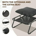 thumbnail image 5 of Rocking Chair with Foot Stool, Outdoor/Indoor E-Coated Modern Cozy Rocker Chair with Cushion for Balcony Porch Patio, Gray, 5 of 7