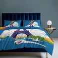 thumbnail image 2 of Quilt Cover Set Fashionable Printed Bedding Covers with Pillowcase Home Textiles, Paris Pride Eiffel Tower Twin (68"x86"), 2 of 5