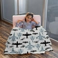 thumbnail image 4 of Airplane Throw Blanket, Airplane Gifts for Airplane Lover, Soft Fuzzy Flannel Throw Blanket Lightweight Warm Blanket for Kids Adult Bed, Sofa, Bed Room Decoration 60"x80", 4 of 6