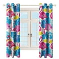 thumbnail image 3 of Flamingo Pattern Curtains Aesthetic Envrionmental Friendly Picture, Living Room Bedroom Window Drapes 2 Panel Set, 3 of 5