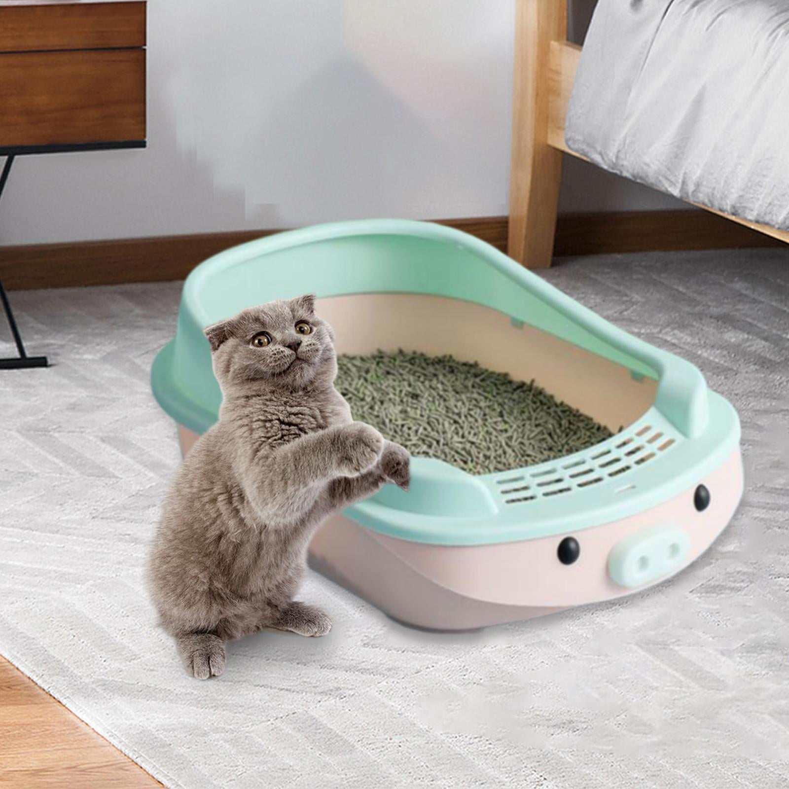 Cat Open Open Air Detachable with High Side, Splashproof Cat Litter Container Kitty Litter Pan Semi Enclosed