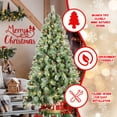 thumbnail image 5 of 6FT Christmas Tree with 300 Warm White LED Lights – 988 PVC & Hard Needle Tips, 66 Pine Cones, Hinged Branch Design, Sturdy Metal Stand – Full Realistic Holiday Tree, 5 of 7