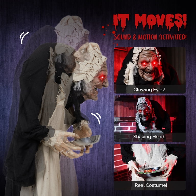 Zimtown 5FT Halloween Animatronic Granny w/ Candy Dish The Sound