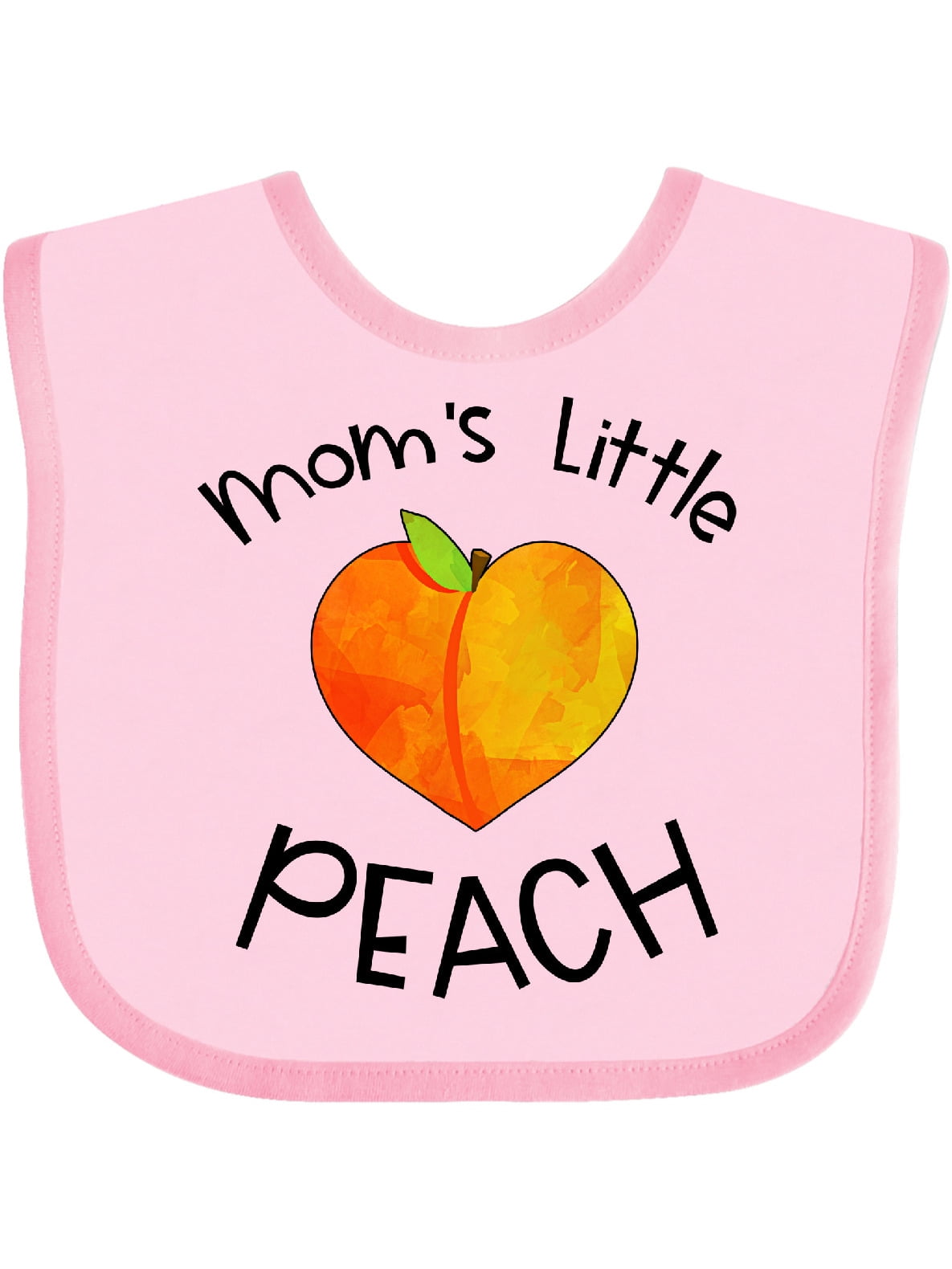 Mom's Little Peach Cute Peach Heart Baby Bib