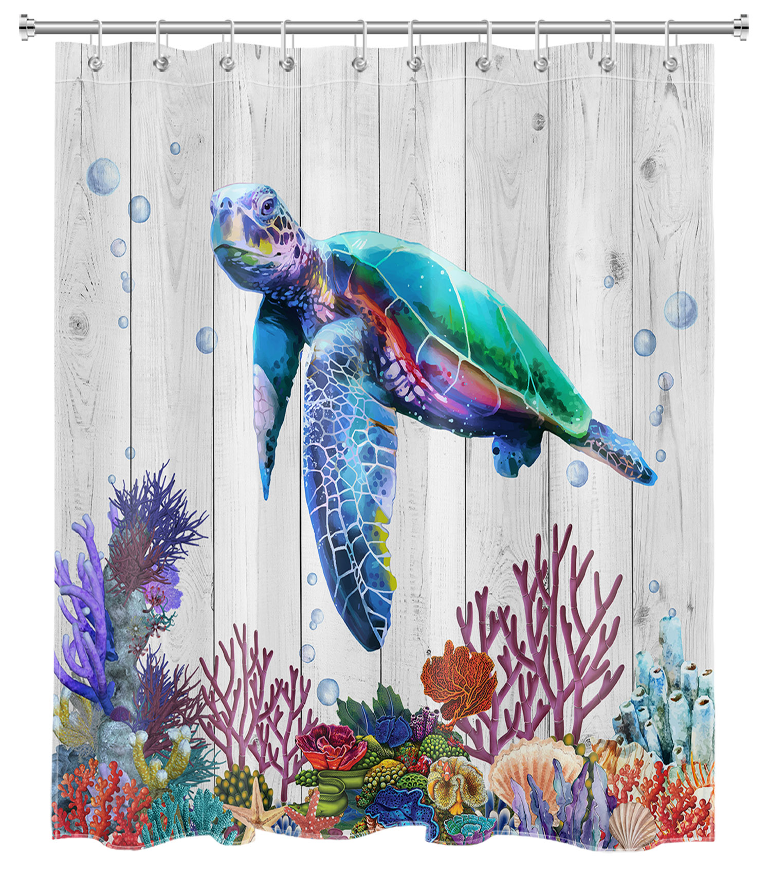 Mariel Sea Turtle Animal Artsy Single Shower Curtain Ebern Designs Size: 75 H x 69 W