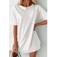 thumbnail image 2 of Women's White Short Sleeve Basic Tunic T-Shirt, 2 of 6