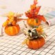 thumbnail image 4 of SZTXJ Set of 3 Table Decorations Including Artificial Pumpkin for Halloween Thanksgiving Fall Decorations (Each piece has a different shape), 4 of 5