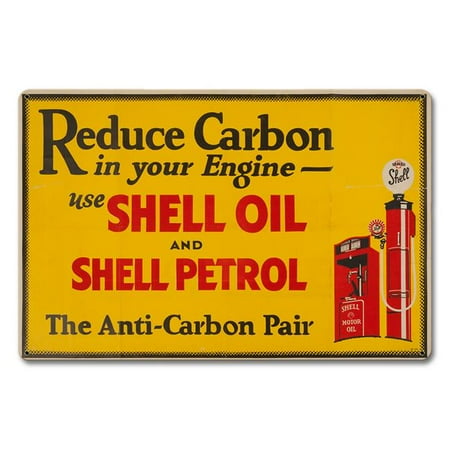 

Shell SHL330 18 x 12 in. Reduce Carbon Shell Oil Petrol Satin Metal Sign