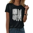 thumbnail image 2 of Women'S T-Shirts Womens 4th of July Shirt Funny Women'S Raglan T-Shirt Retro Short Sleeve Round Neck Independence Day Printing Tops,Black, 2 of 5