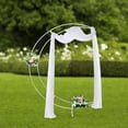 thumbnail image 5 of 7 ft Moon Metal Floral Display Frame, White Crescent Wedding Arch Stand, 5 of 19