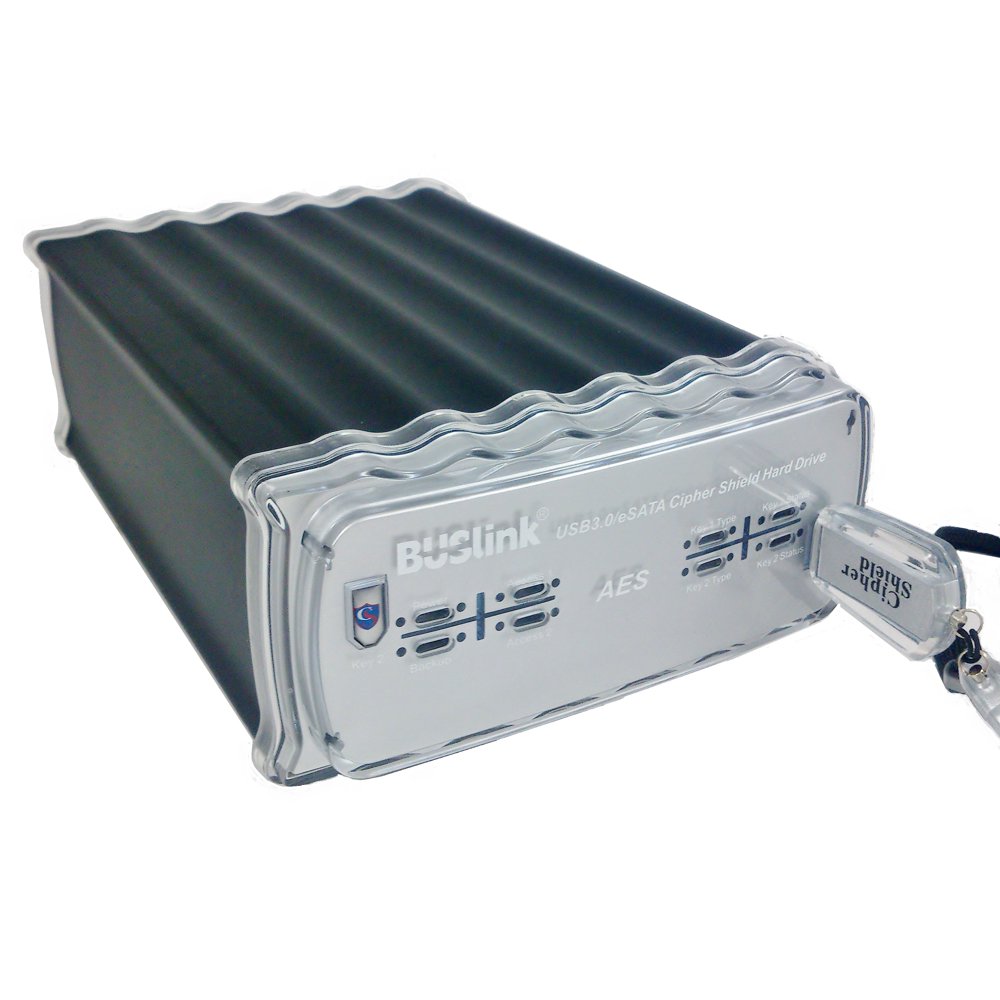 CipherShield FIPS 1402 Level 2 HIPAA 256bit AES USB 3.0/eSATA RAID 0