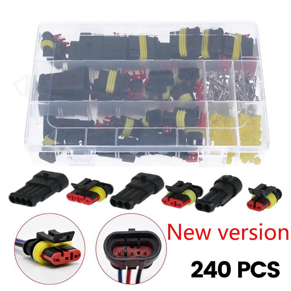 Willstar 240Pcs Car Connector Plug Terminal Auto Sealed Waterproof Electrical Wire Connector Plug Kit Car Accessories - image 3 of 11