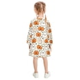 thumbnail image 3 of Girls' long-sleeved dress Cute Ghosts and Pumpkins Girls' A-line dress with ribbed cuffs Soft and comfortable, 3 of 6