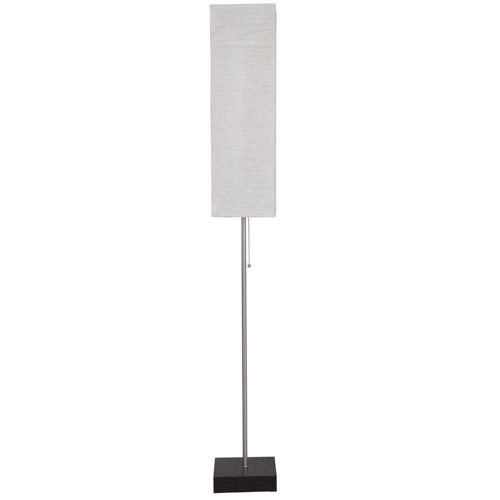 60 In Brushed Nickel Floor Lamp With Paper Shade And Decorative 60 In Brushed Nickel Floor Lamp With Paper Shade And Decorative Faux Wood Base Alsy