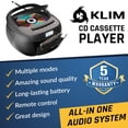 thumbnail image 2 of Reproductor de CD y Casete KLIM Boombox Bluetooth Radio AM/FM, 2 of 7