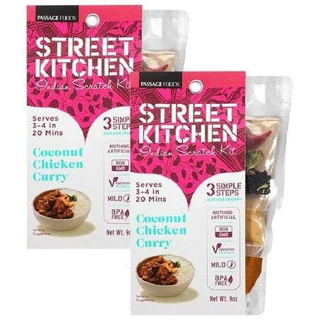 (2 Pack) Street Kitchen Coconut Chicken Curry Indian Scratch Kit, 9