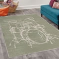 thumbnail image 2 of Rock Music Decorative Rug, Doodle Drawing Sketch Drummer Musical Inspirations Monochrome Arrangement, Quality Carpet for Bedroom Dorm and Living Room, 6 Sizes, Dark Eggshell, by Ambesonne, 2 of 4