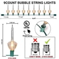 thumbnail image 2 of Bubble Lights Couah Gold Glitter 10 bombillas de 2,7 m, 1 de repuesto, 2 of 9