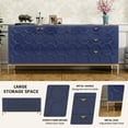 thumbnail image 4 of Boyel Living Sideboard Buffet Cabinet with 3 Drawers & 2 Doors, Blue TV Stand w/ Storage, Wood Dresser Buffet Cabinet for Dining Room Living Room, Entryway, 4 of 6