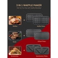 thumbnail image 5 of FOHERE Waffle Maker 3 en 1 Sandwichera Prensa Panini de 1200 W con placas extraíbles y control de temperatura de 5 engranajes, revestimiento antiadherente, fácil de limpiar, luces indicadoras, rojo, 5 of 5