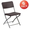 thumbnail image 2 of Flash Furniture 6 Pack HERCULES Series Brown Rattan Plastic Folding Chair with Gray Frame, 2 of 13