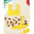 thumbnail image 5 of Aideaone Girls 3 Piece Swimsuit Tankini Bathing Suit with Cover Up Skirt Quick Dry tankini swimsuits for teens Beach Swimwear for 6-12 Years, 5 of 7