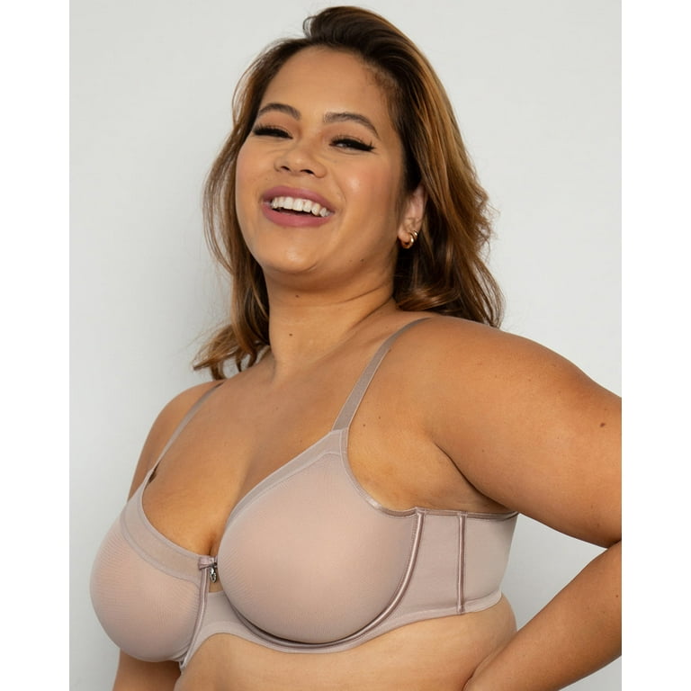 Sheer Mesh Full Coverage Unlined Underwire Bra - Chocolate Nude 