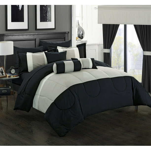 Chic Home 20 Piece Whitehall Complete pieced color block bedding