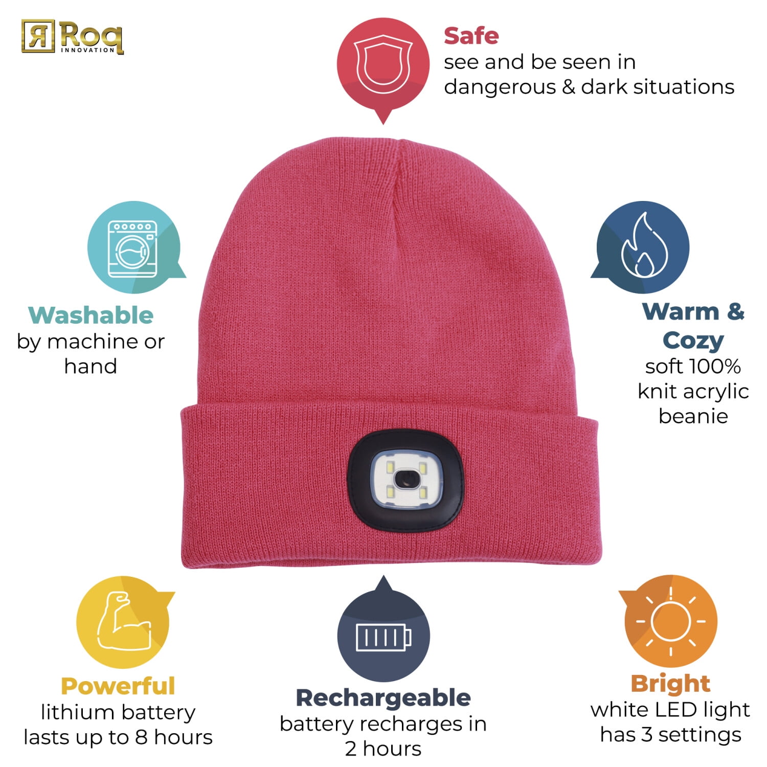 Head Lightz LED Unisex Warm Knit Beanie 